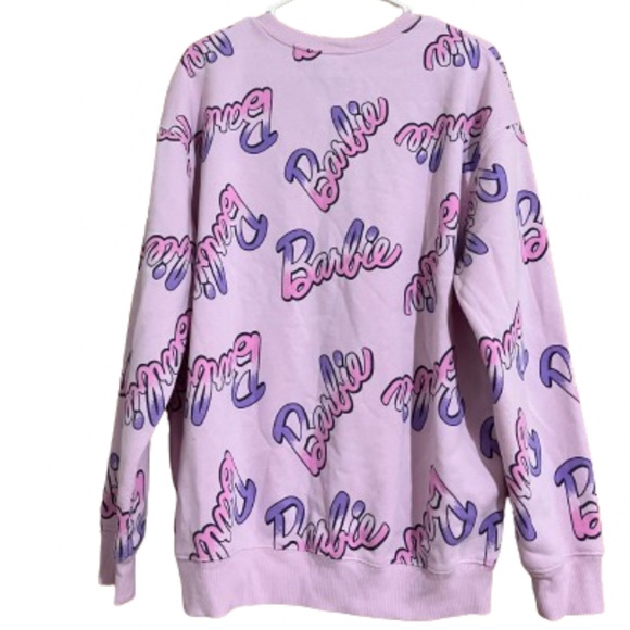 Hybrid Women’s Pink Multi Barbie Print Sweatshirt Sz-L - Picture 4 of 4